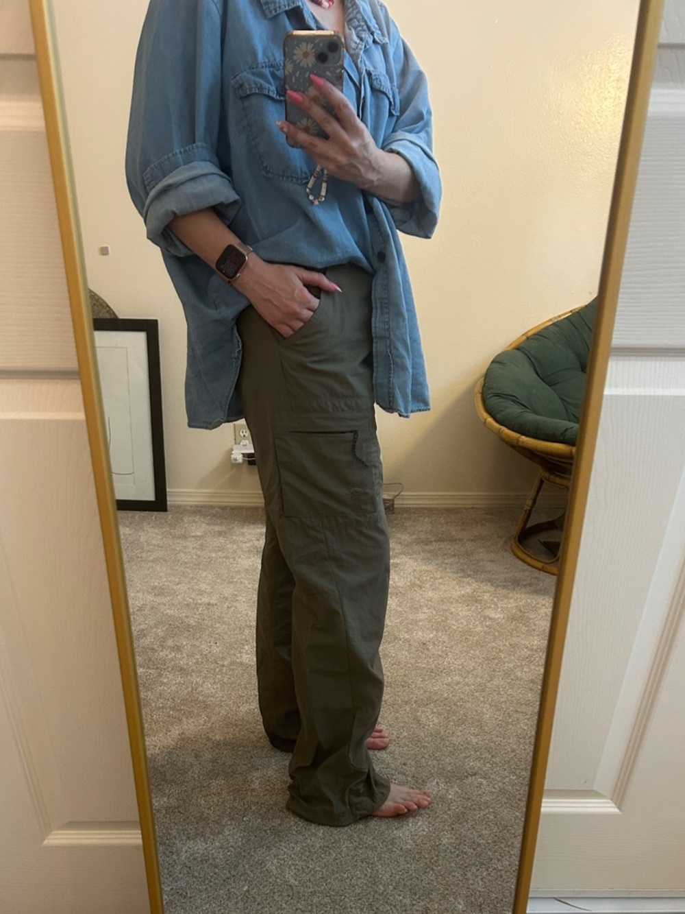 Mountain Hardwear Green Outdoor Hiking Camping Nylon Pants size 8 Regular - Picture 4 of 8